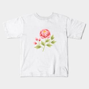 Peony Flower Kids T-Shirt